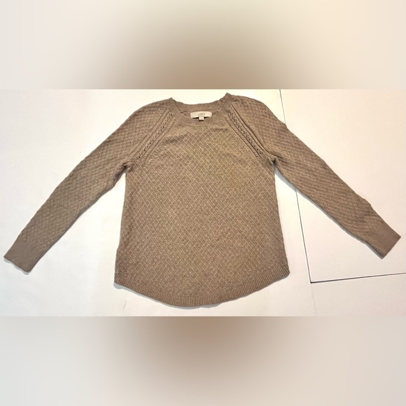 LOFT Ann Taylor Cozy Tan Knit Sweater Long Sleeve Women’s Size Small - Picture 1 of 16